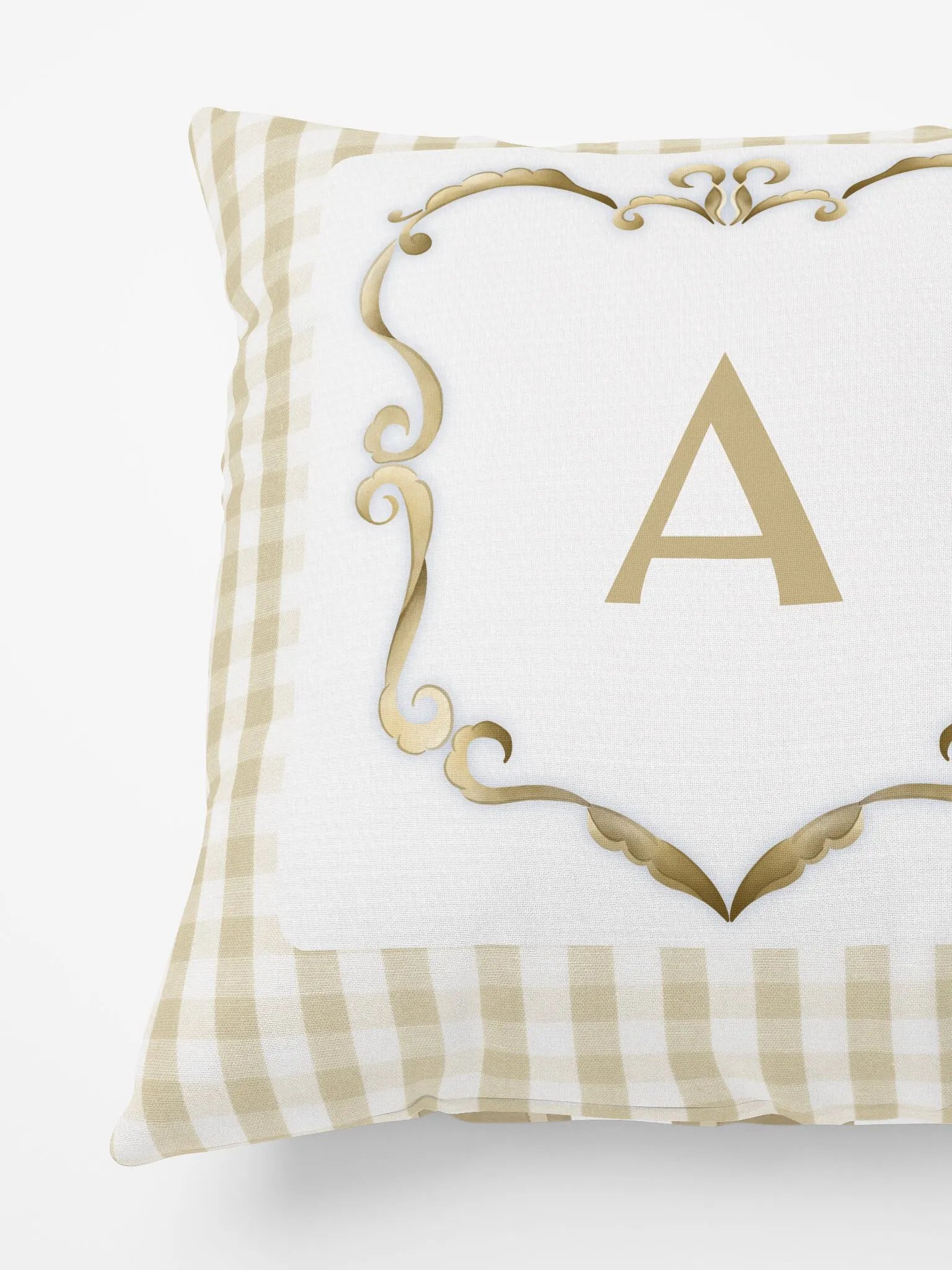 Beige Preppy Charm Pillow A product image (3)
