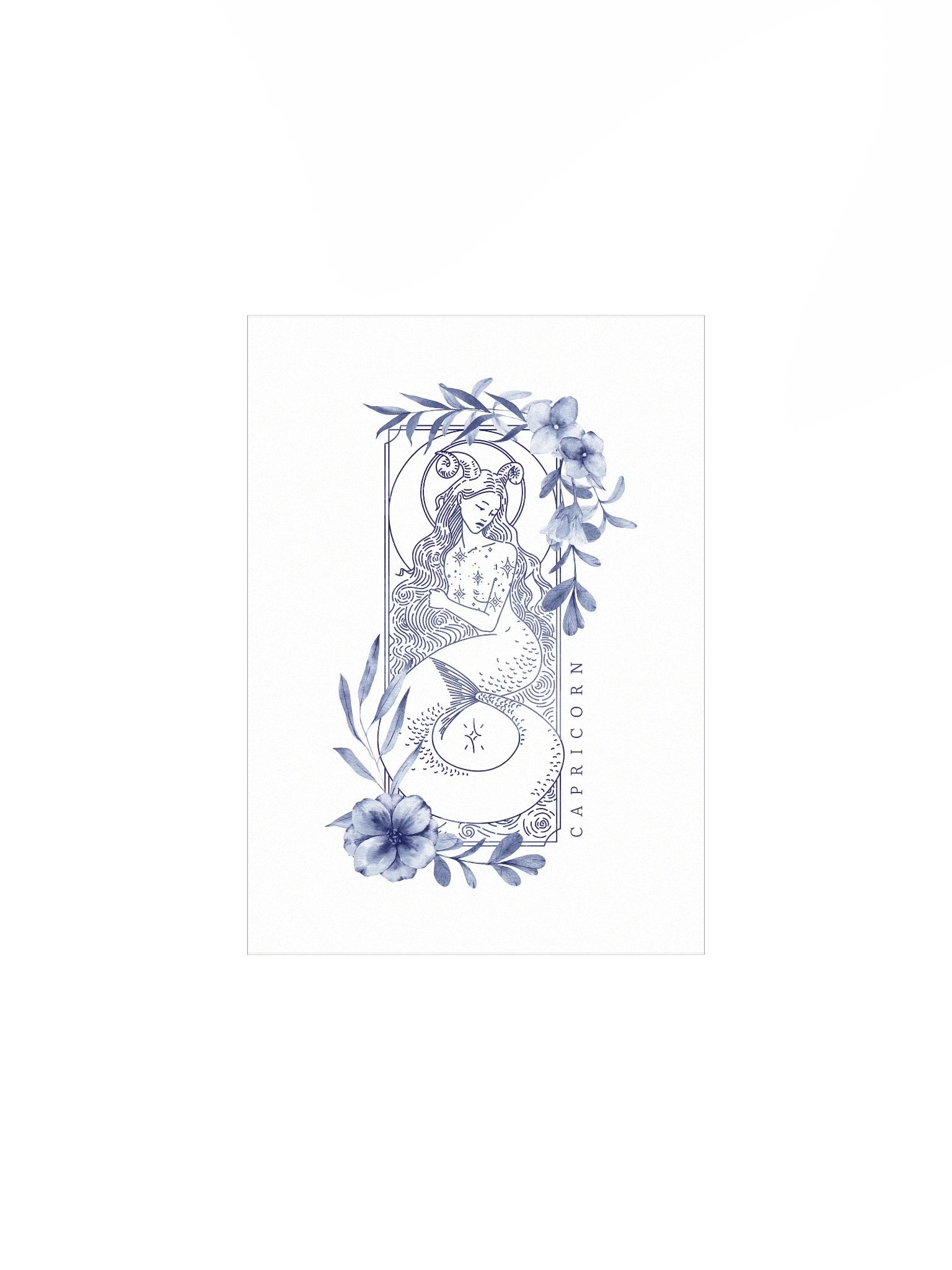 Capricorn Blue Line Art Zodiac Print product image (3)