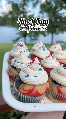 Brand new recipe just in time for the holiday! Here’s how to make 4th of July Cupcakes with a festive red, white, and blue sw...