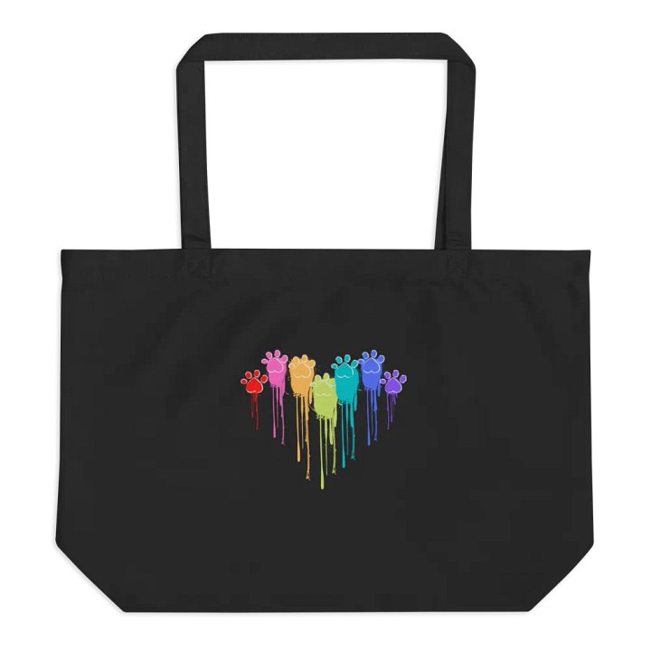 Rainbow Dog Paw Prints Eco Tote product image (1)