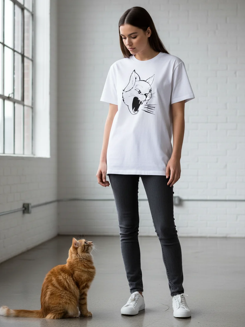 CORE // Cat Logo T-shirt White product image (2)