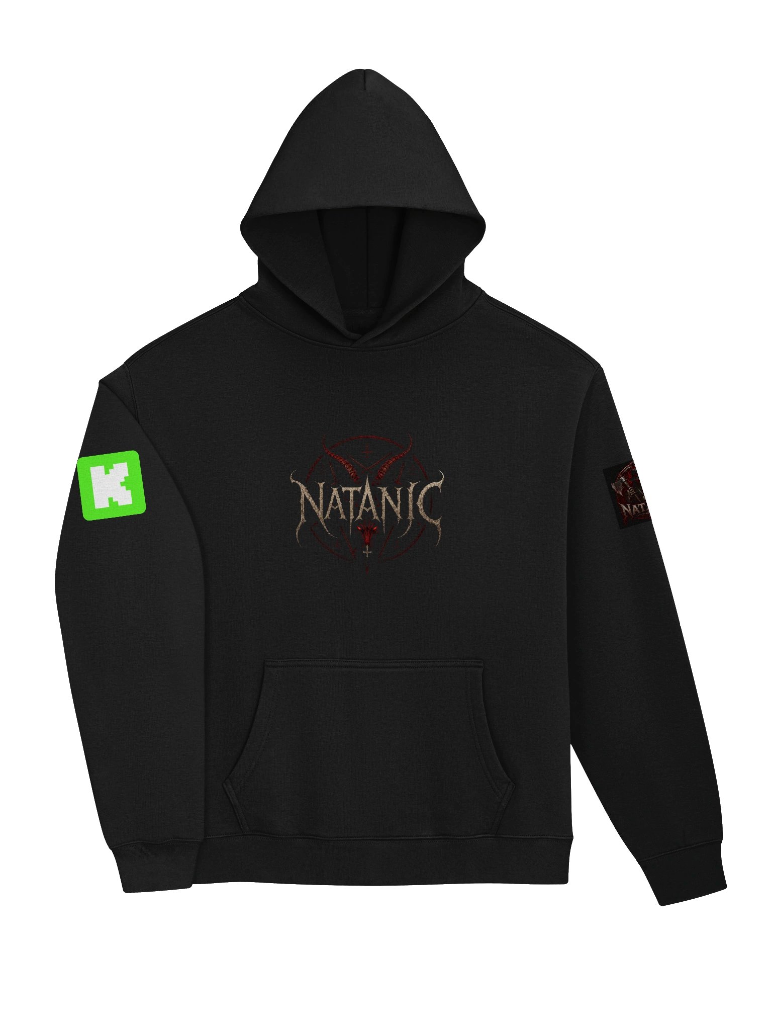 Natanic Red Sigil Horned-Skull Oversized Hoodie product image (10)