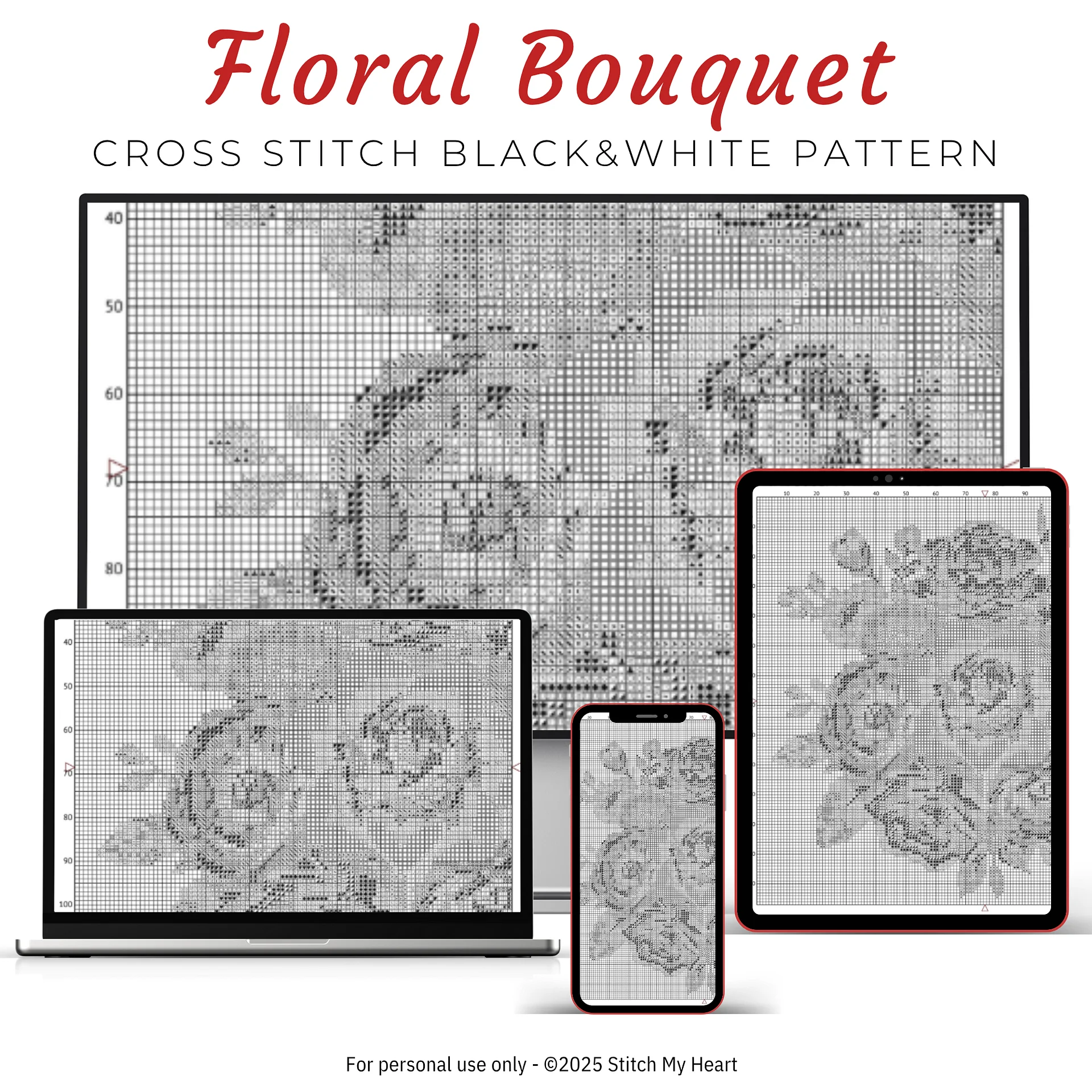 Floral Bouquet Cross Stitch Pattern product image (4)