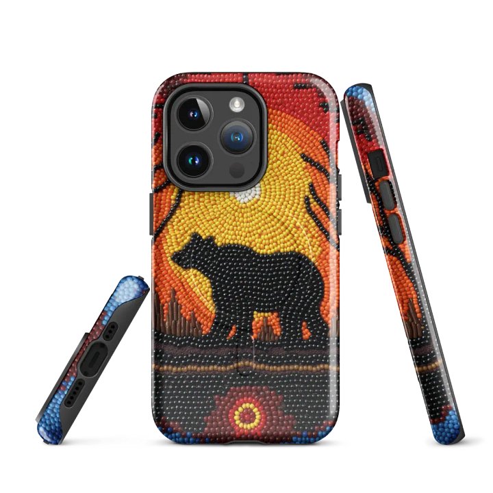 Bear Sunset Faux-Beaded Mosaic iPhone Case product image (3)
