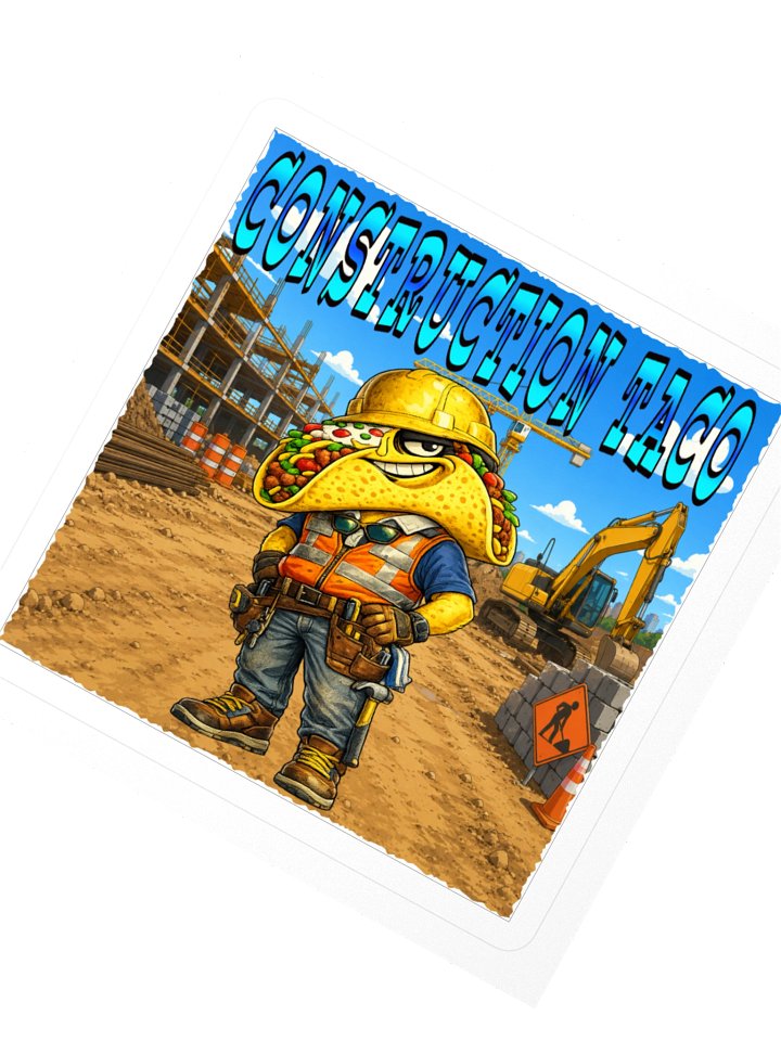Construction Taco Kiss Cut Sticker Taco Family product image (6)