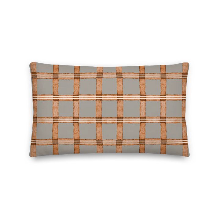 CINNAMON & GREY COTTAGE GINHAM CHECK -Premium PILLOW - Cottage Kissen mit Karomuster product image (2)