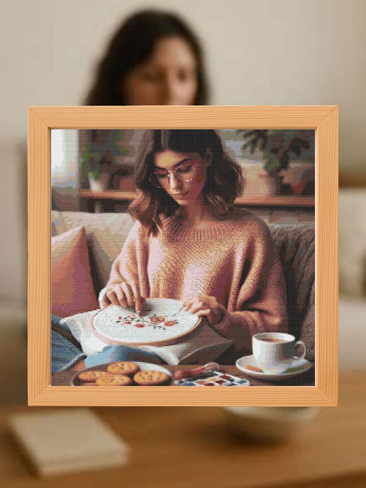 Stitches & Tea Cross Stitch Pattern product image (1)