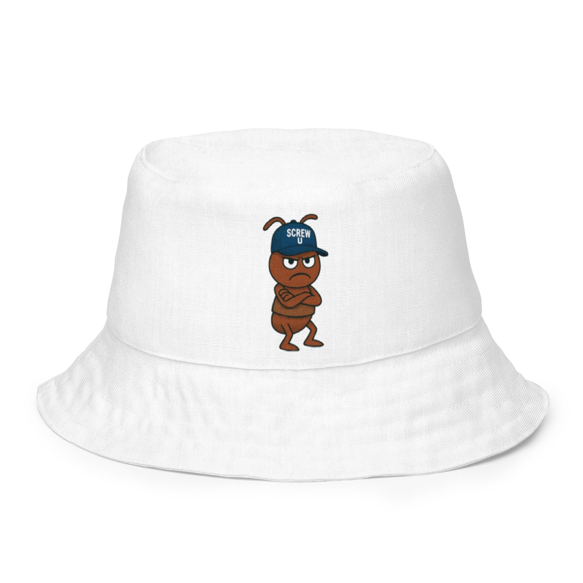 Reversible Screw U Bucket Hat by The ReluctAntz - White product image (8)