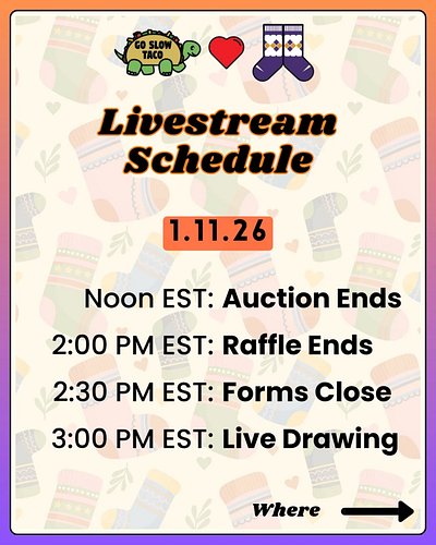 Tomorrow is the end of the drive! This year has blown us away so far! Let's end this on a high note! Get your final Auction b...