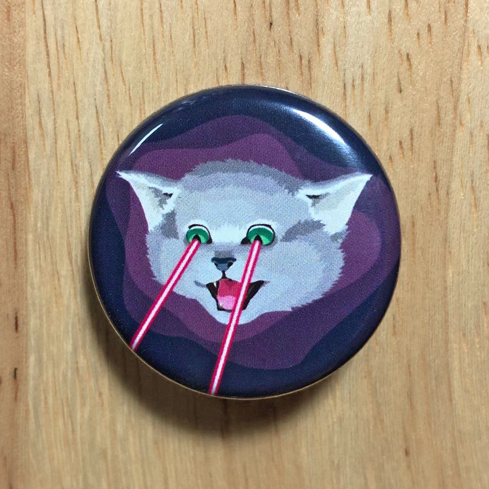 Laser Cat Button Pin product image (1)