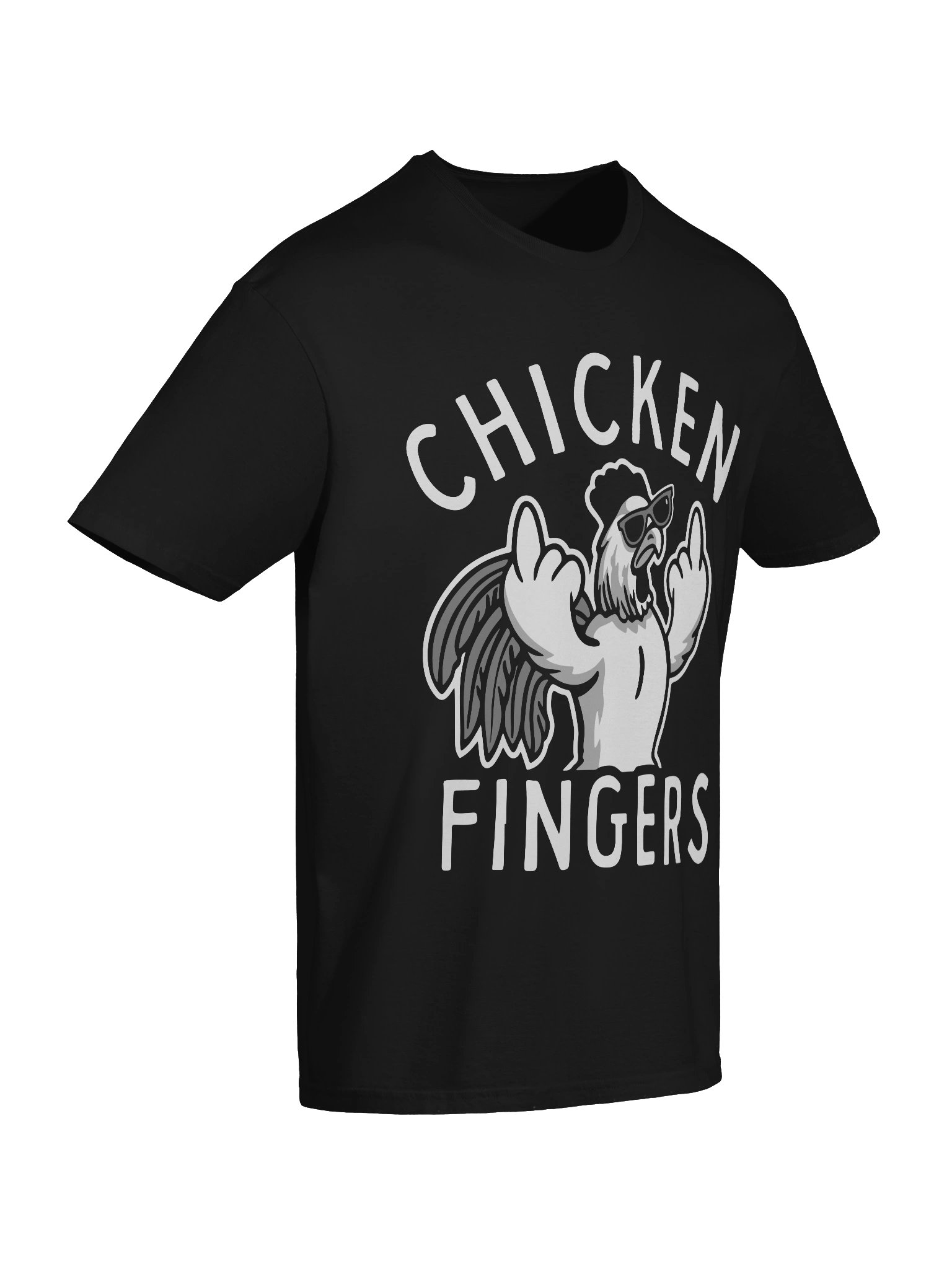 Chicken Fingers Funny Sarcastic Rooster Middle Finger T-Shirt product image (5)