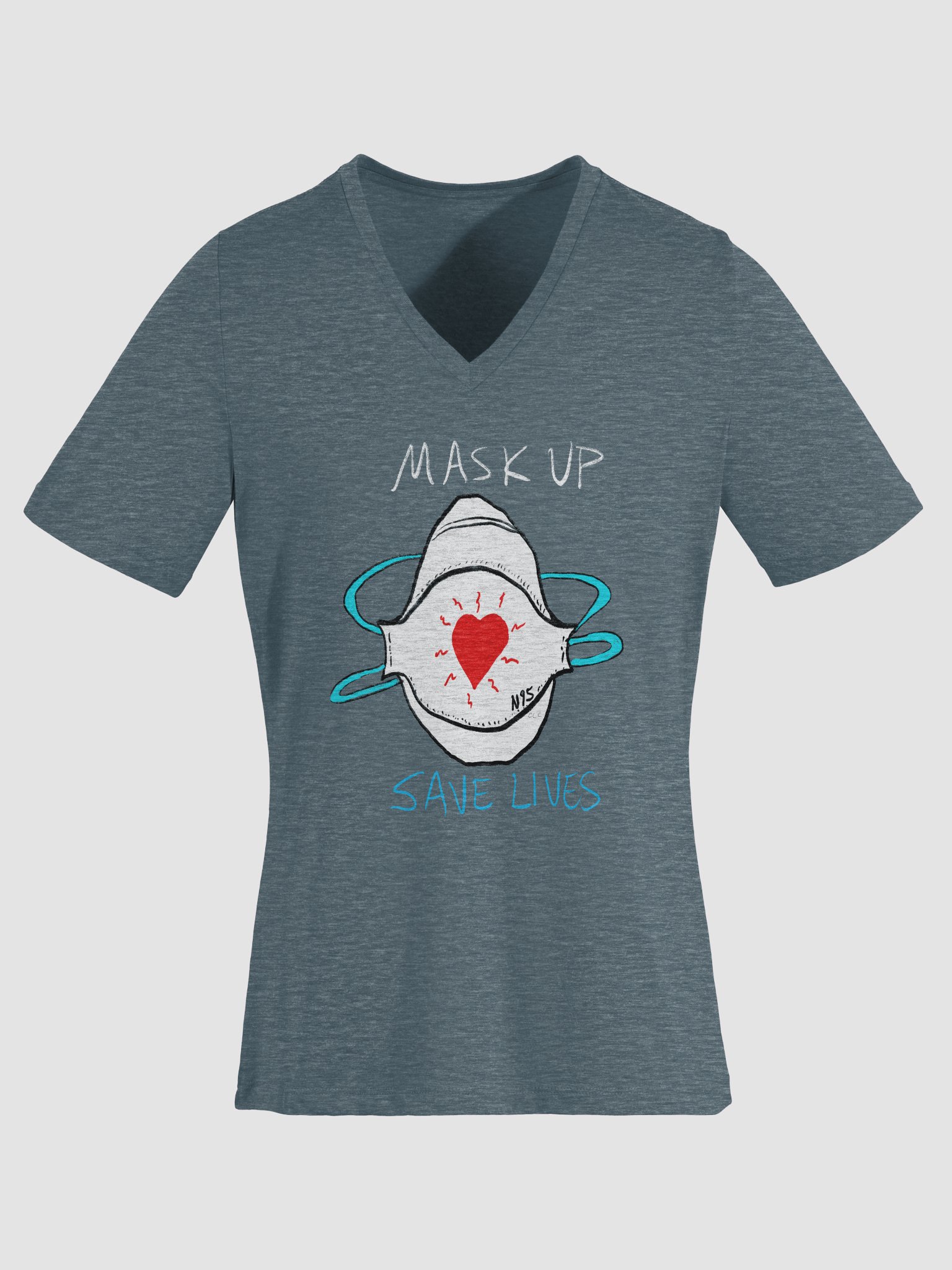 Mask Up Save Lives Relaxed V-Neck Tee product image (30)