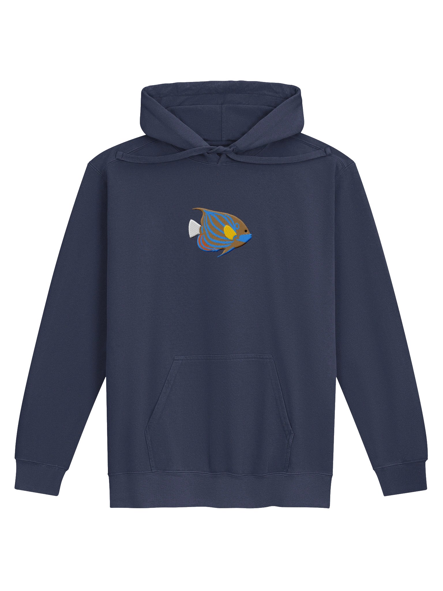 Blue Ring Angelfish Premium Hooded Sweatshirt (Embroidered) for Reef and Marine Aquarium Lovers product image (1)