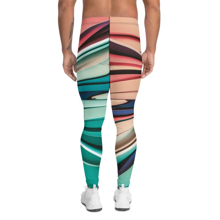 Men's Performance Slim Fit Leggings with Abstract Multicolour Design - TDS Music Exclusive product image (2)