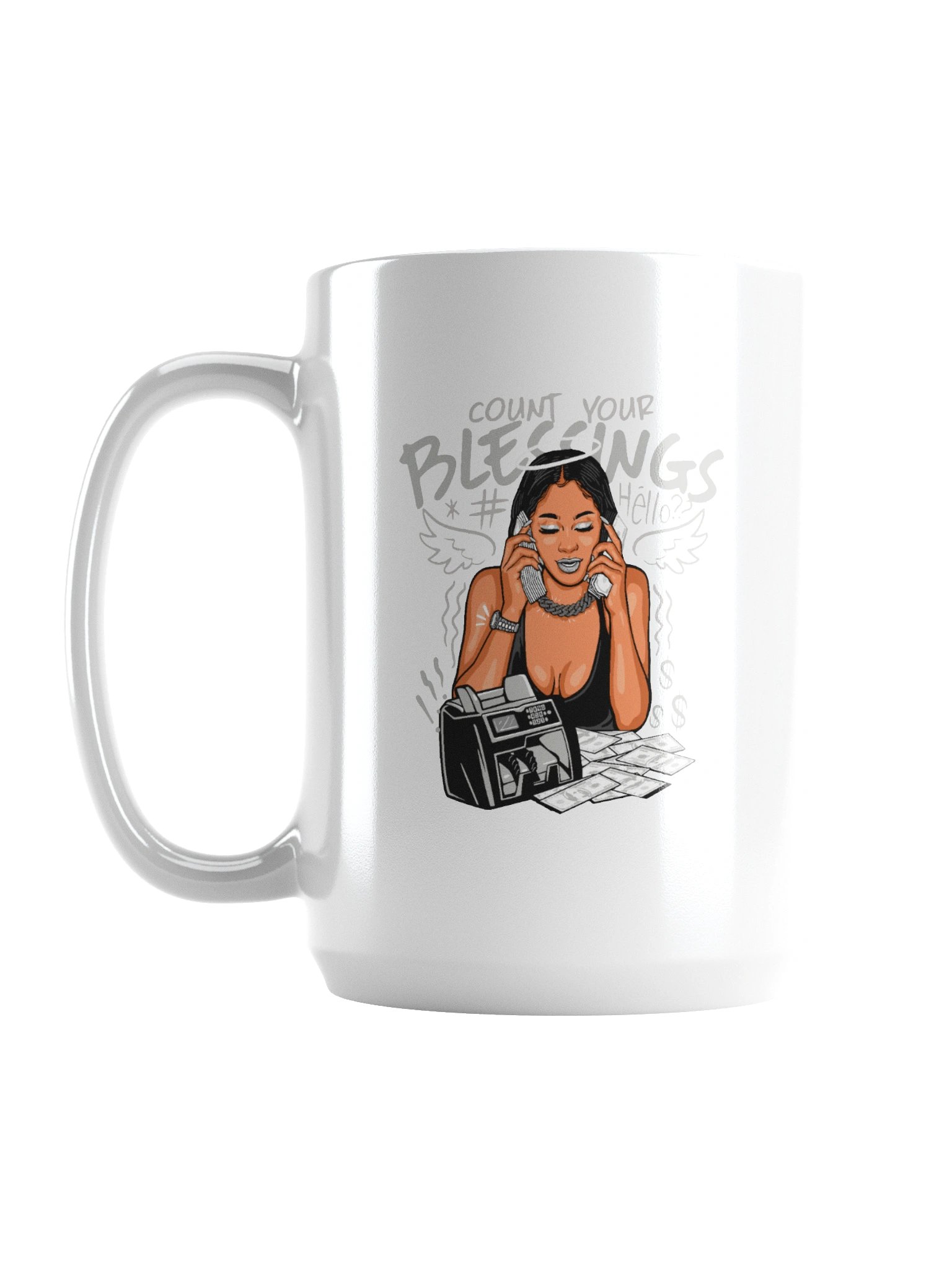 Ceramic Mug – Blessed Counting Modern Graphic Coffee Mug for Daily Use product image (1)