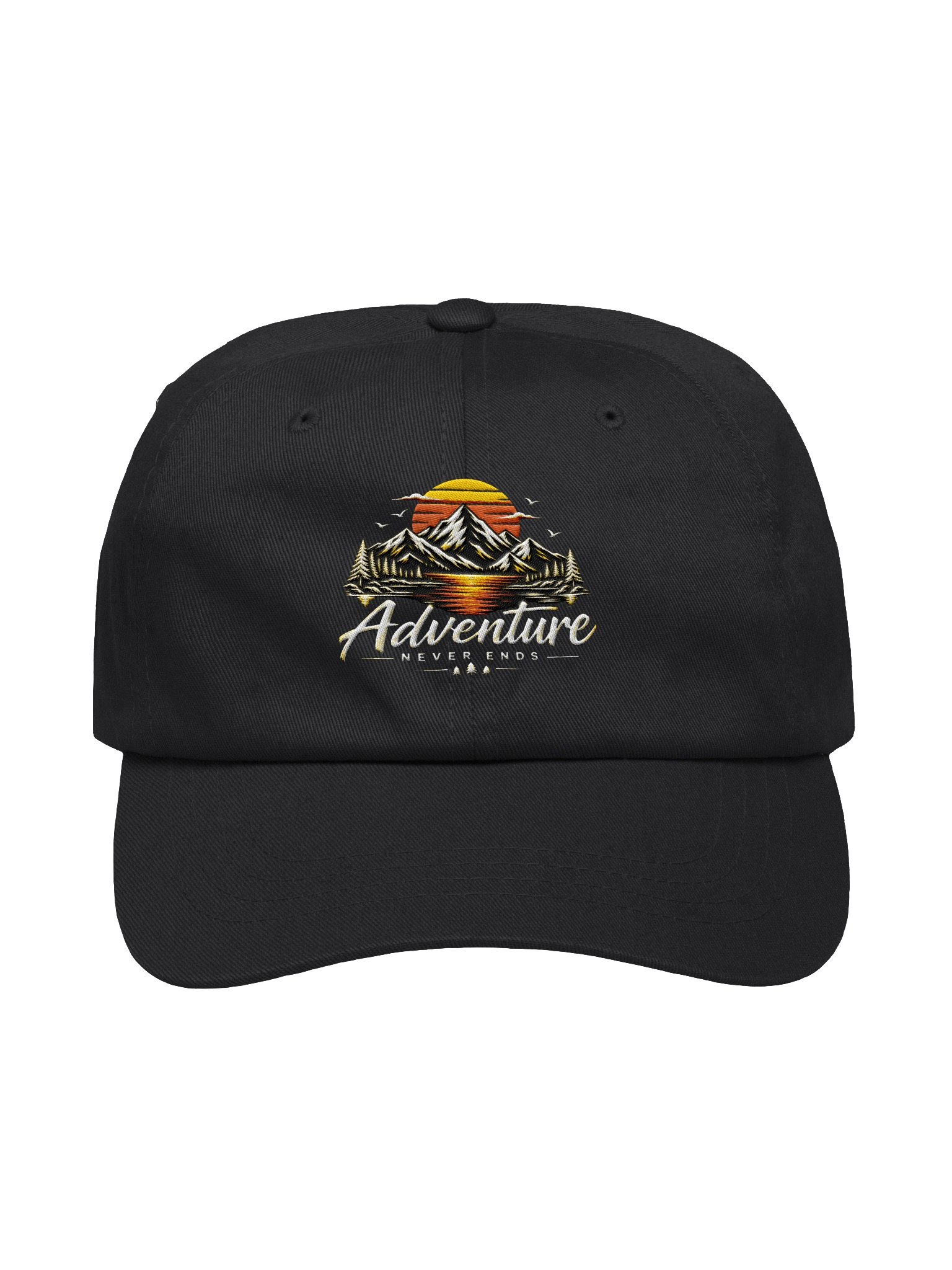 Adventure Mountain Dad Hat – Sunset Outdoor Embroidered Style Baseball Cap product image (2)