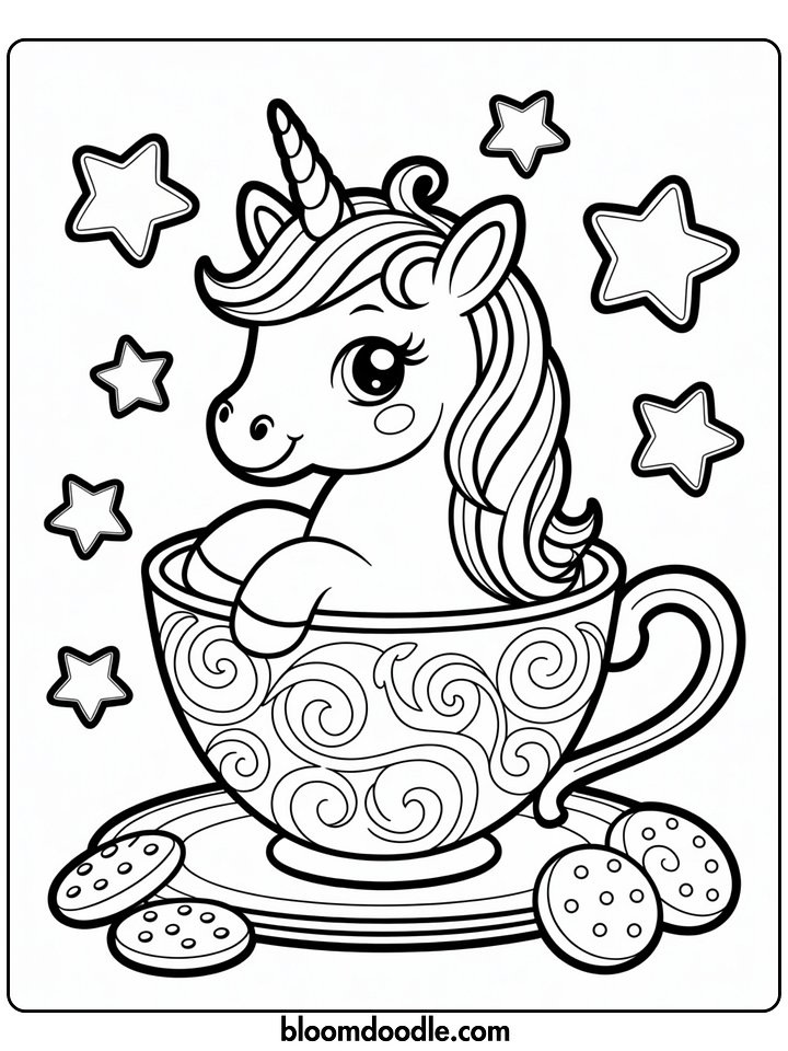 Enchanted Unicorn Coloring Pages product image (2)