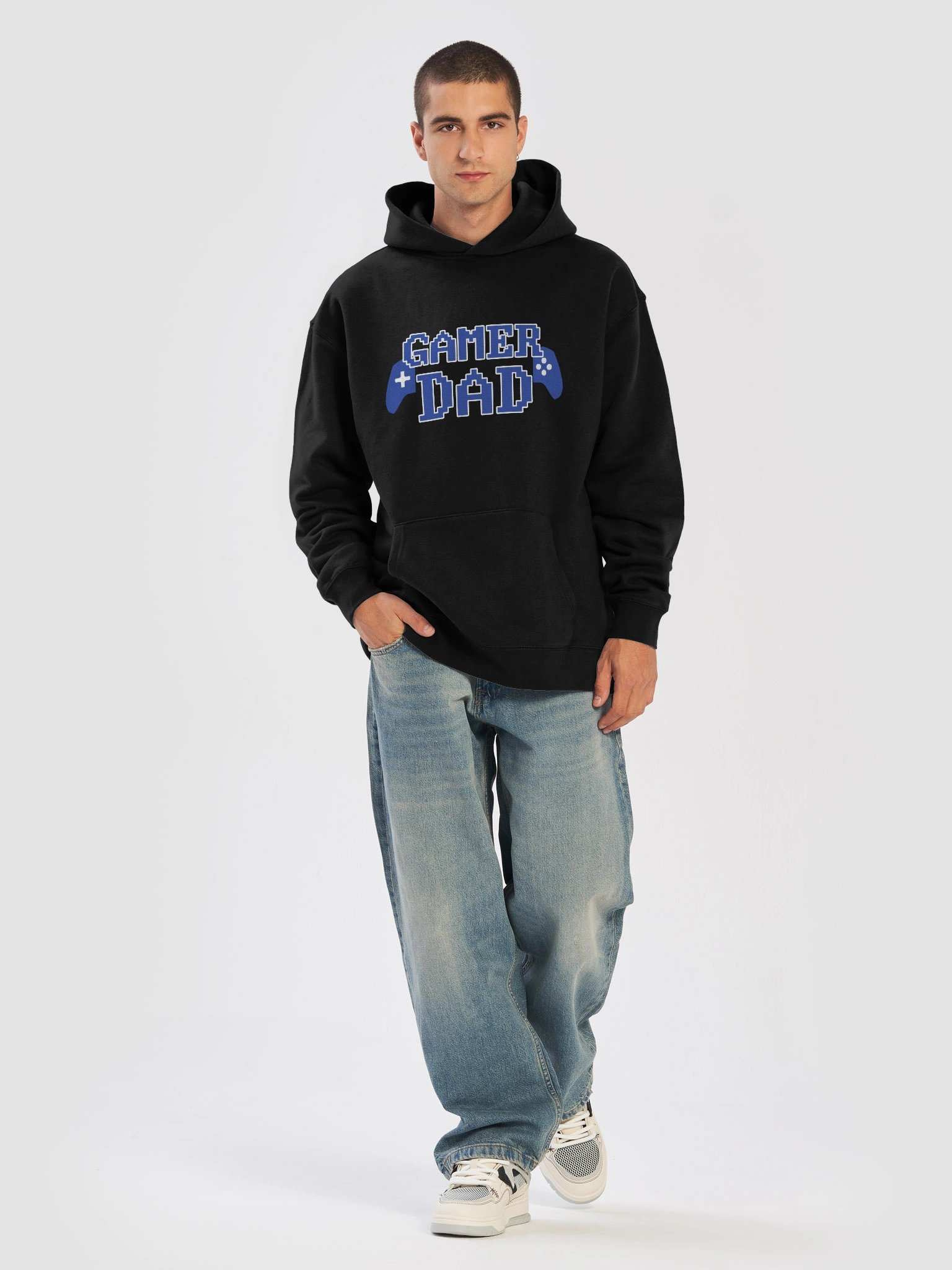 Gamer Dad Oversized Hoodie Blue product image (5)