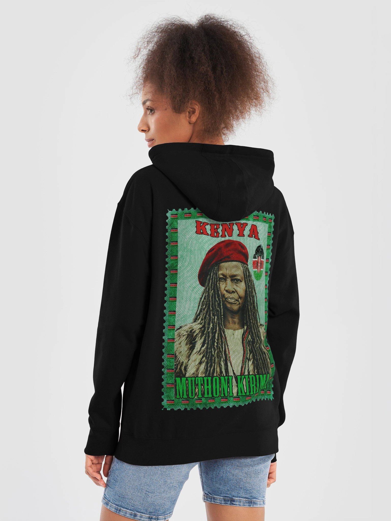 Field Marshal Muthoni Kirima Hoodie | Vintage Stamp Art Unisex Premium Hoodie product image (9)
