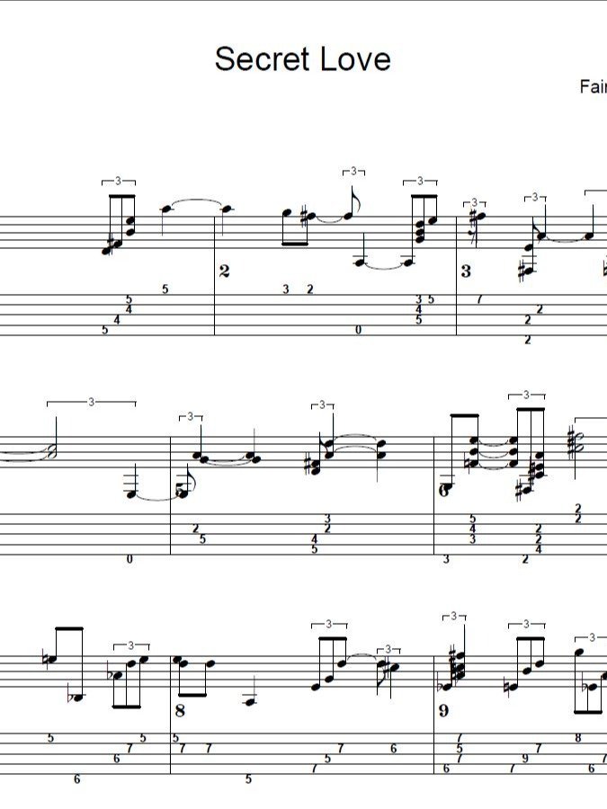 Secret love - Guitar sheet music product image (1)