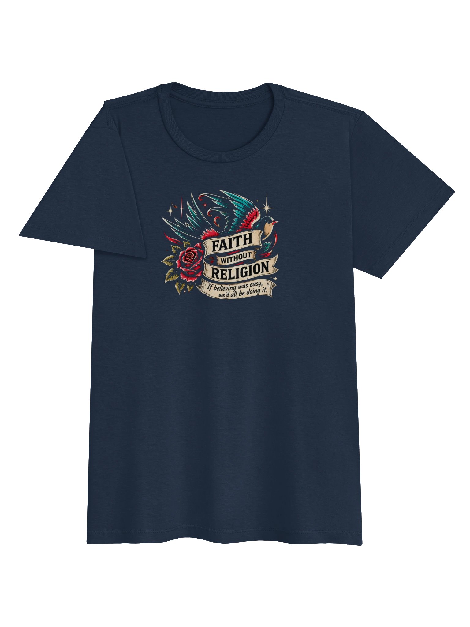 Women's Rockabilly Swallow & Rose Tee product image (3)