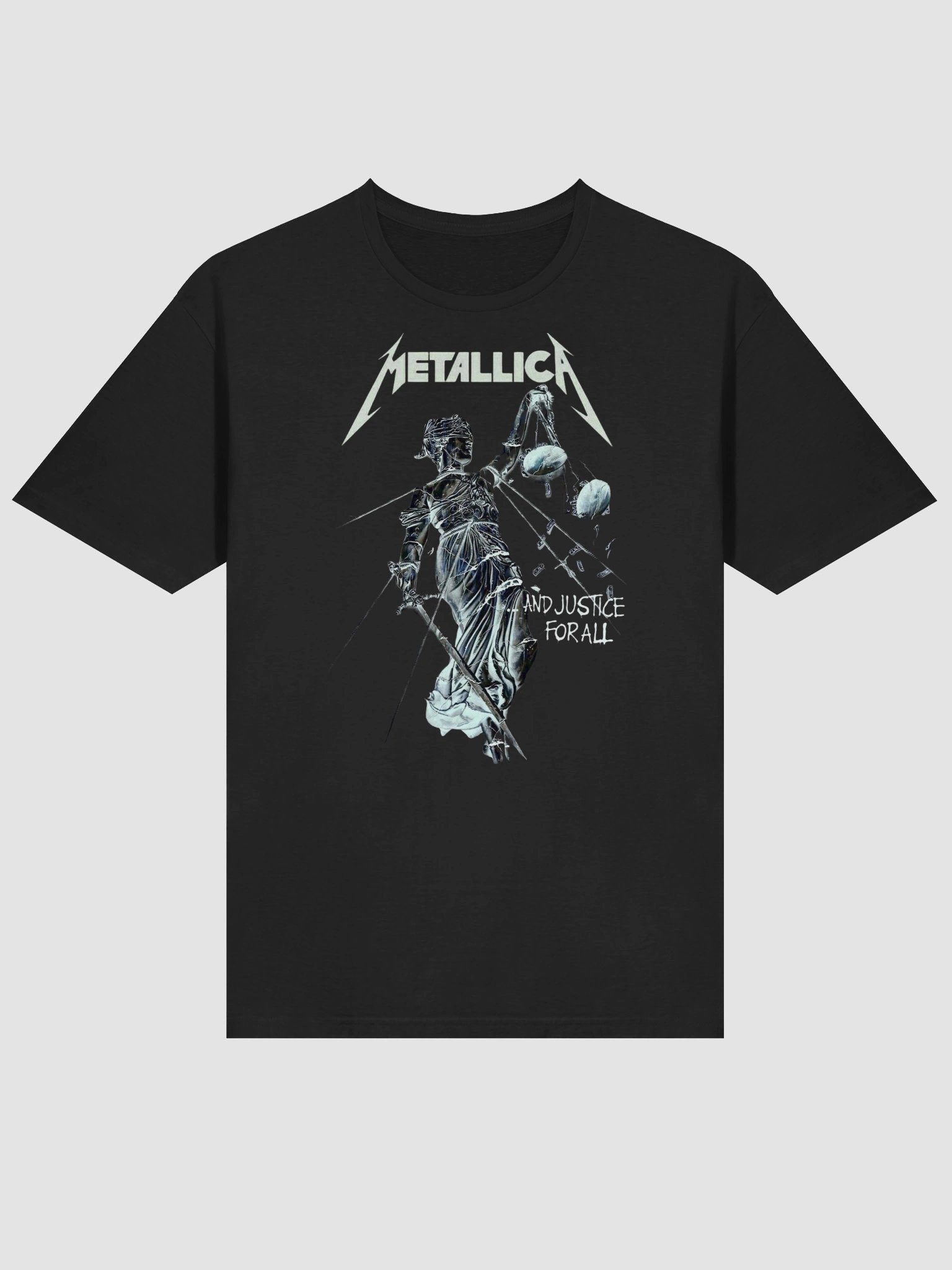 Metallica And Justice For All T-Shirt Lady Justice Album Art | Dark Grey Heavy Metal Graphic Tee | 1988 Thrash Metal Collector Shirt product image (2)