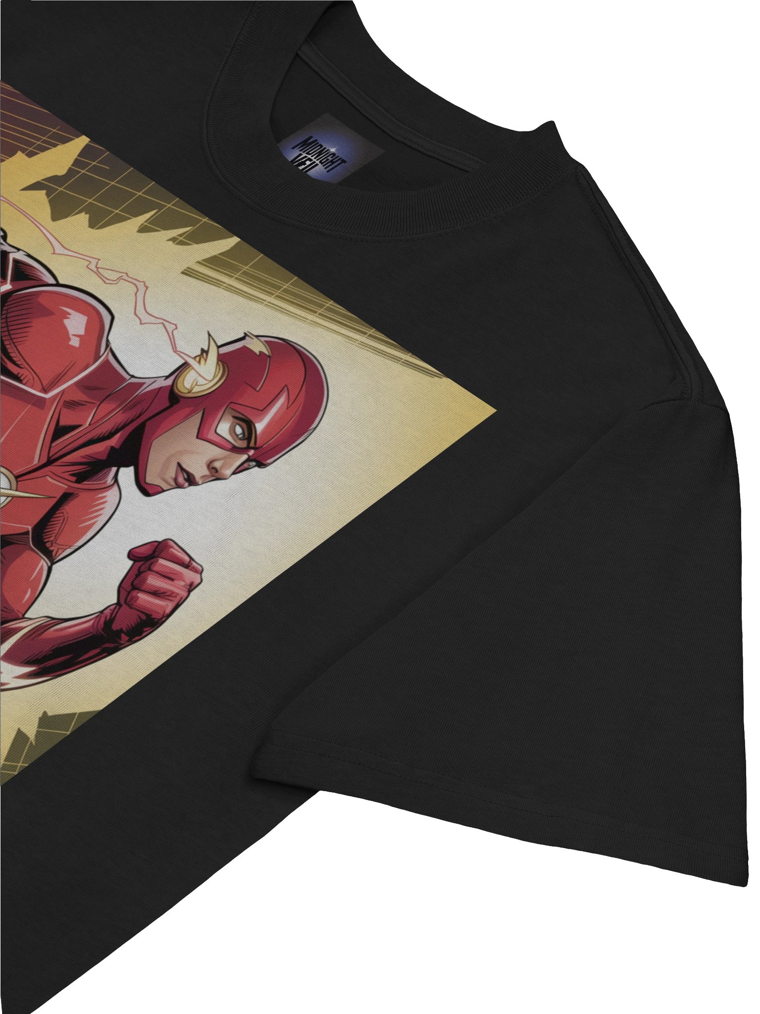 Shadow Sprint: The Flash Faded Velocity Oversized T-Shirt product image (7)