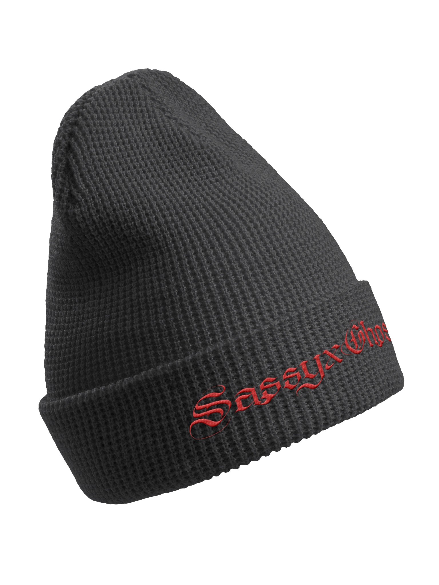 Red Font Waffle Beanie Stretchable product image (3)