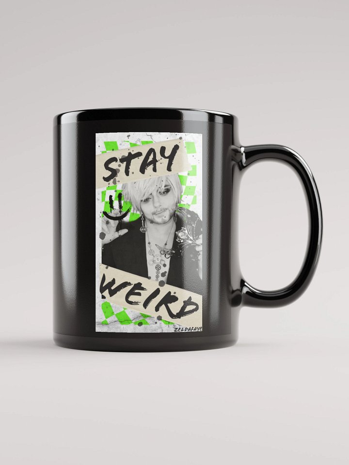 Stay Weird Zelda Barbas Black Glossy Mug product image (2)