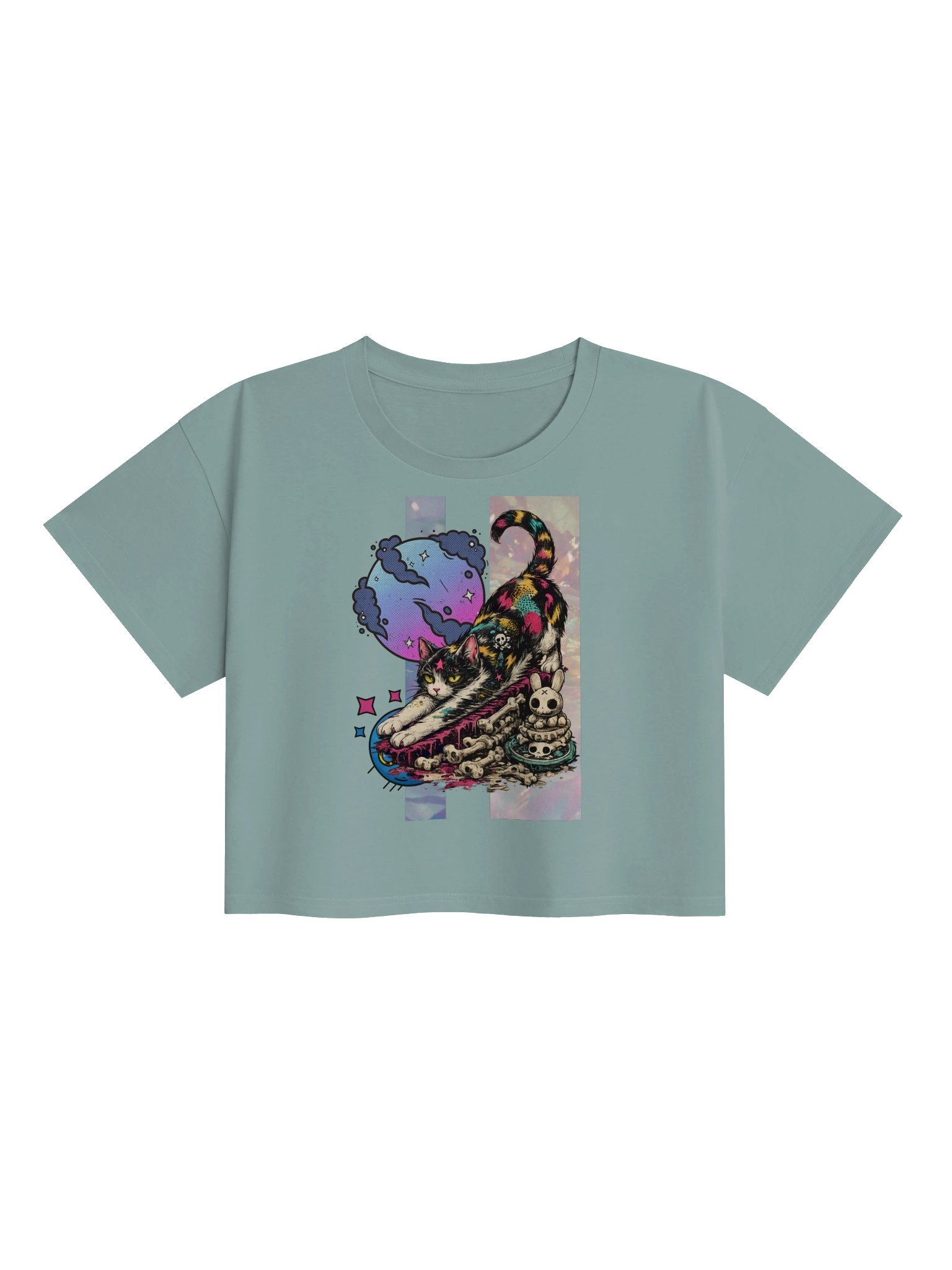 Neon Bone Cat Crop Top product image (2)