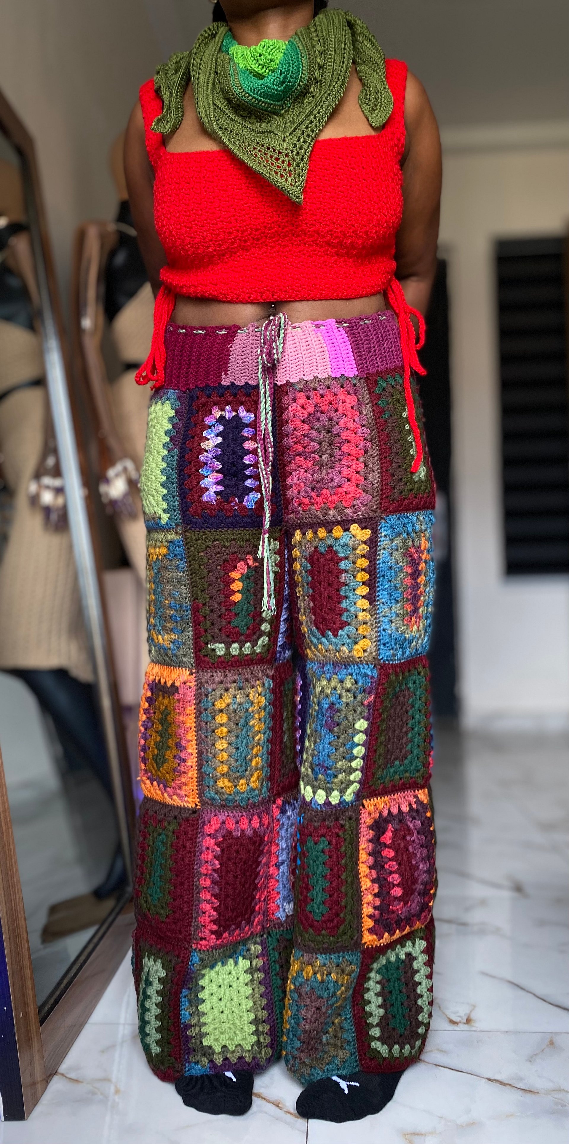 Boho Granny Rectangle Crochet Pants product image (10)
