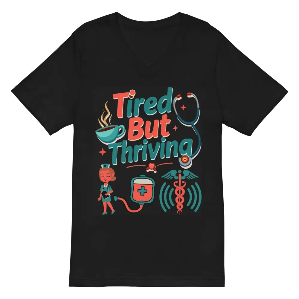 Tired But Thriving Healthcare V-Neck Tee product image (3)
