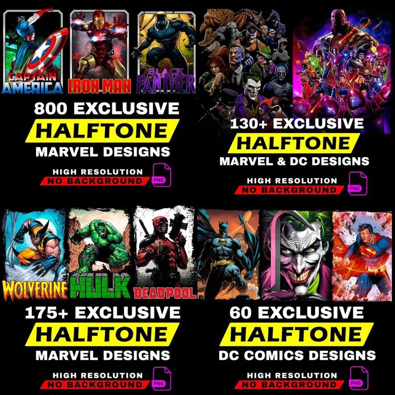 4000+ Halftone Designs for Black Apparel product image (4)