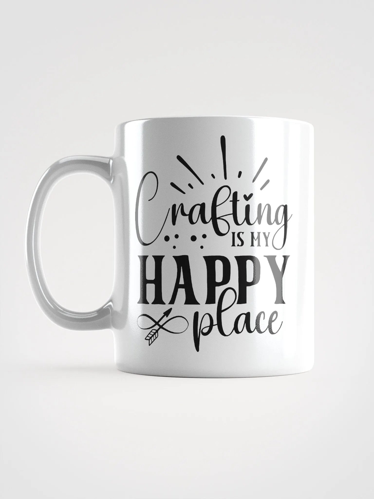 Crafting Is My Happy Place White Glossy Mug product image (6)