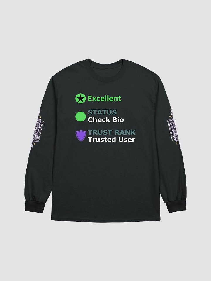 Cotton Long Sleeve T-Shirt (Unisex) - Byakko VR Stats Excellent Edition product image (2)