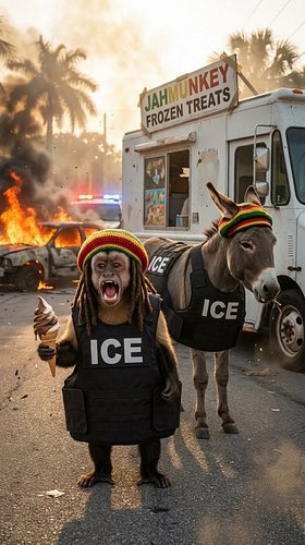 ICE VS JAHMUNKEY🧊 #ice #rasta #monkey #icecream #ai