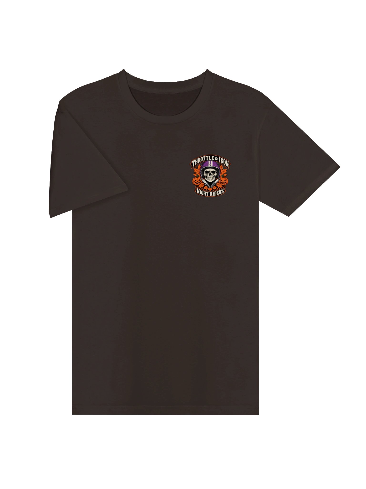 Throttle & Iron Night Riders Skull & Pumpkins Halloween T-Shirt product image (3)