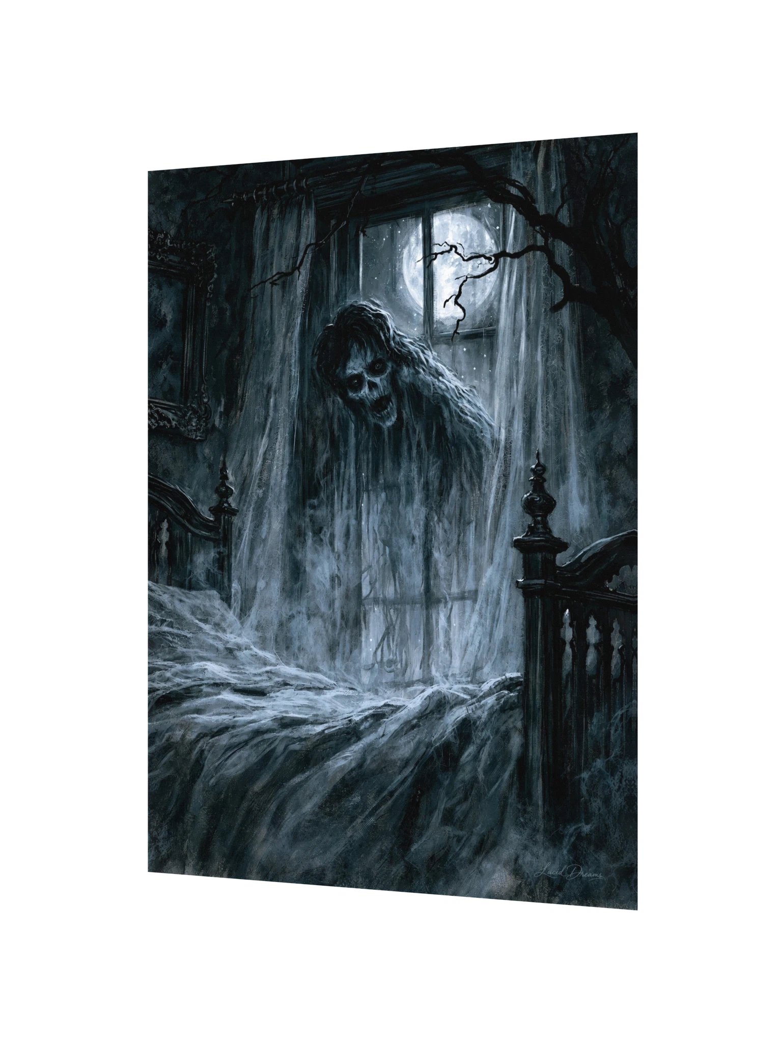 Haunted Bedroom Art Print — A Visitor After Midnight product image (2)