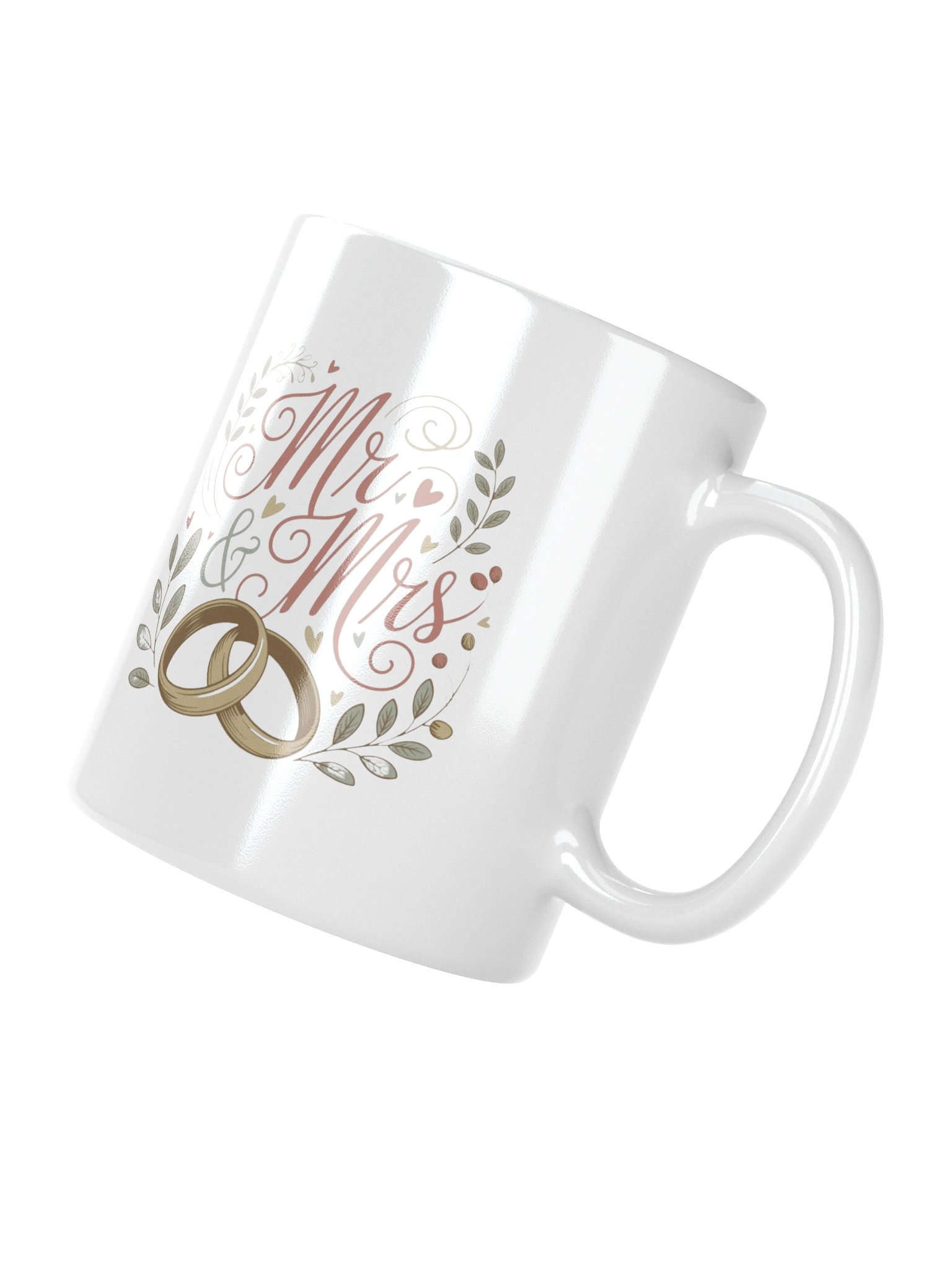 Rustic Mr & Mrs With Wedding Rings Coffee Mug product image (11)