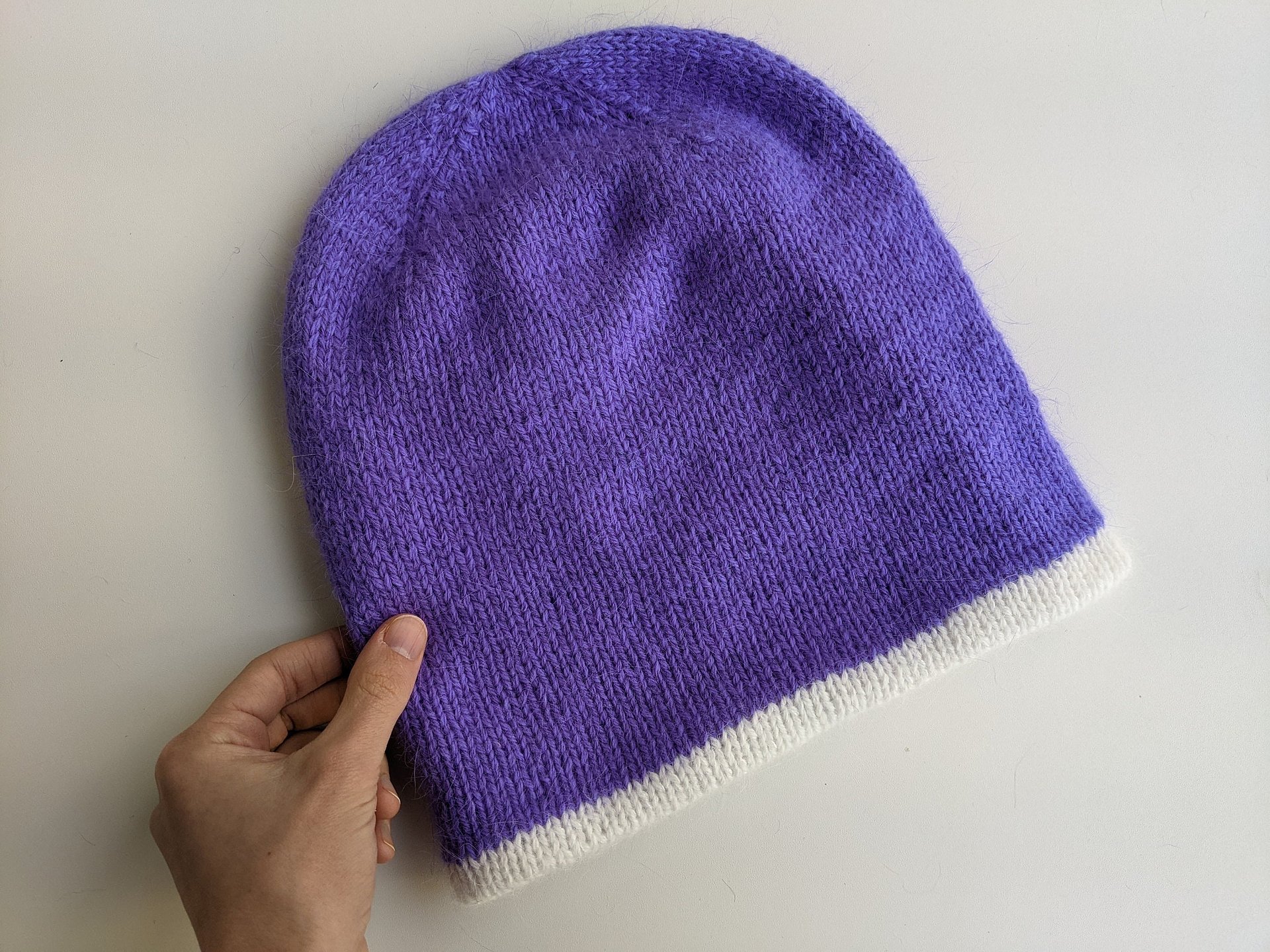 Double Layer Reversible Two Colors Knit Hat Pattern product image (8)
