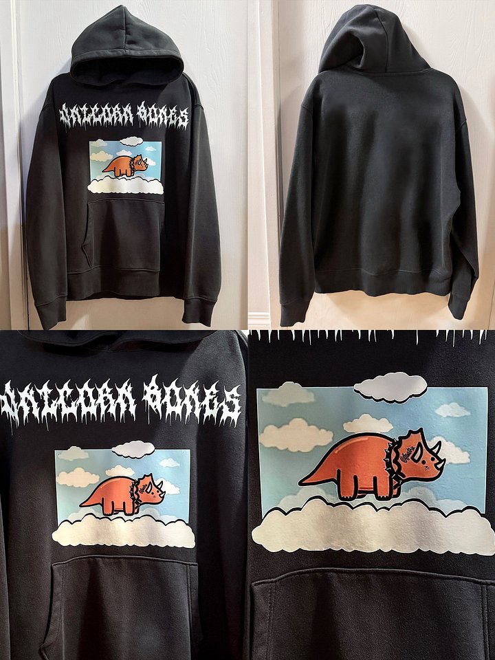 Triceratops w/ Metal Font, Charcoal Hoodie product image (1)