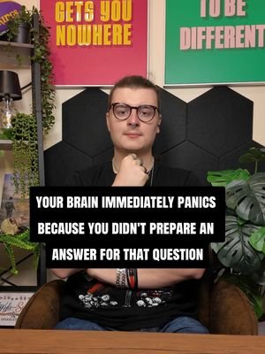 your brain immediately panics because you didn't prepare an answer for that question #anxiety #neurodivergent #mentalhealth #preparation #conversation 