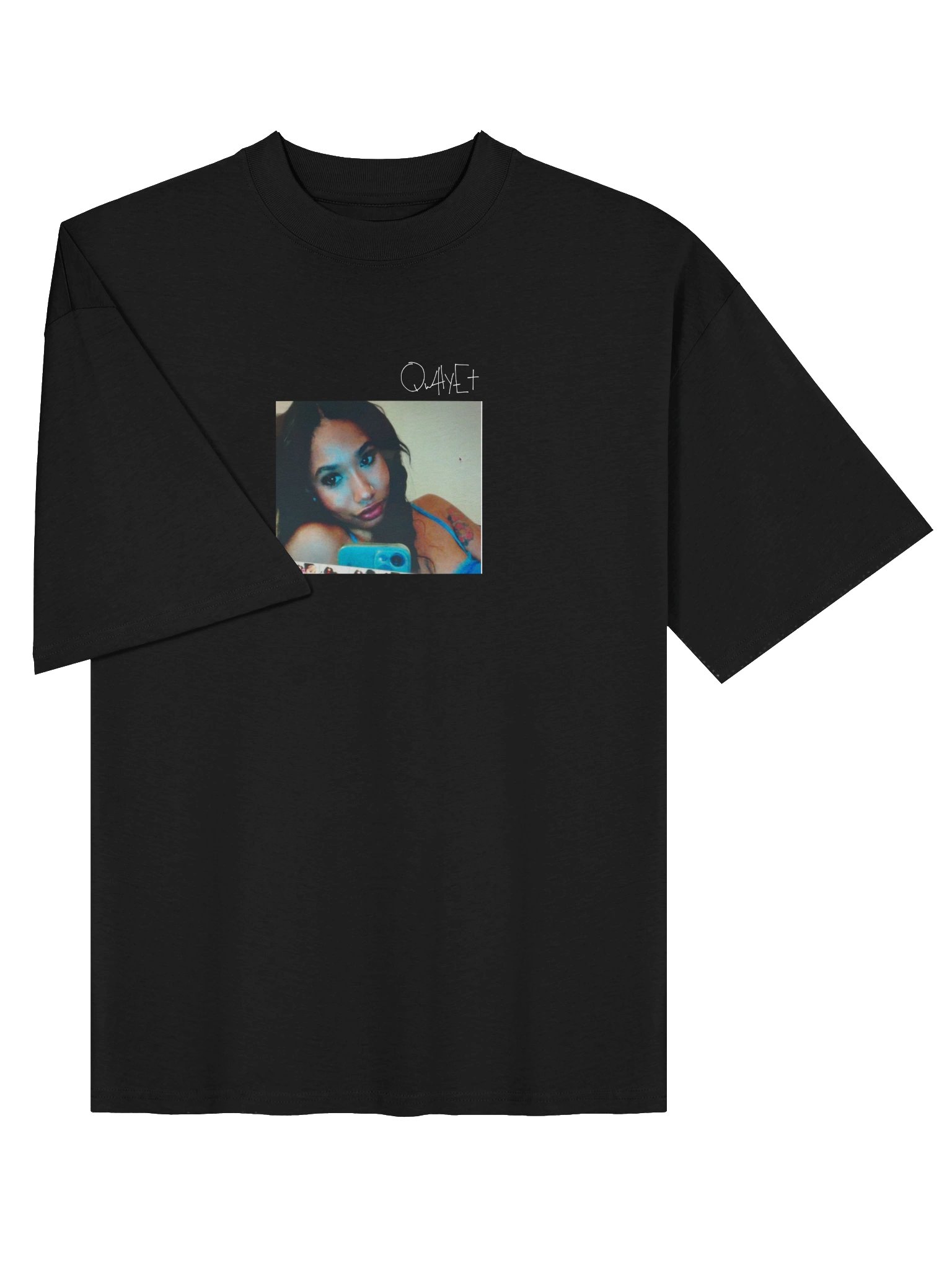 QWHYET BADDIE Oversized Tee (WHITE LOGO) product image (6)