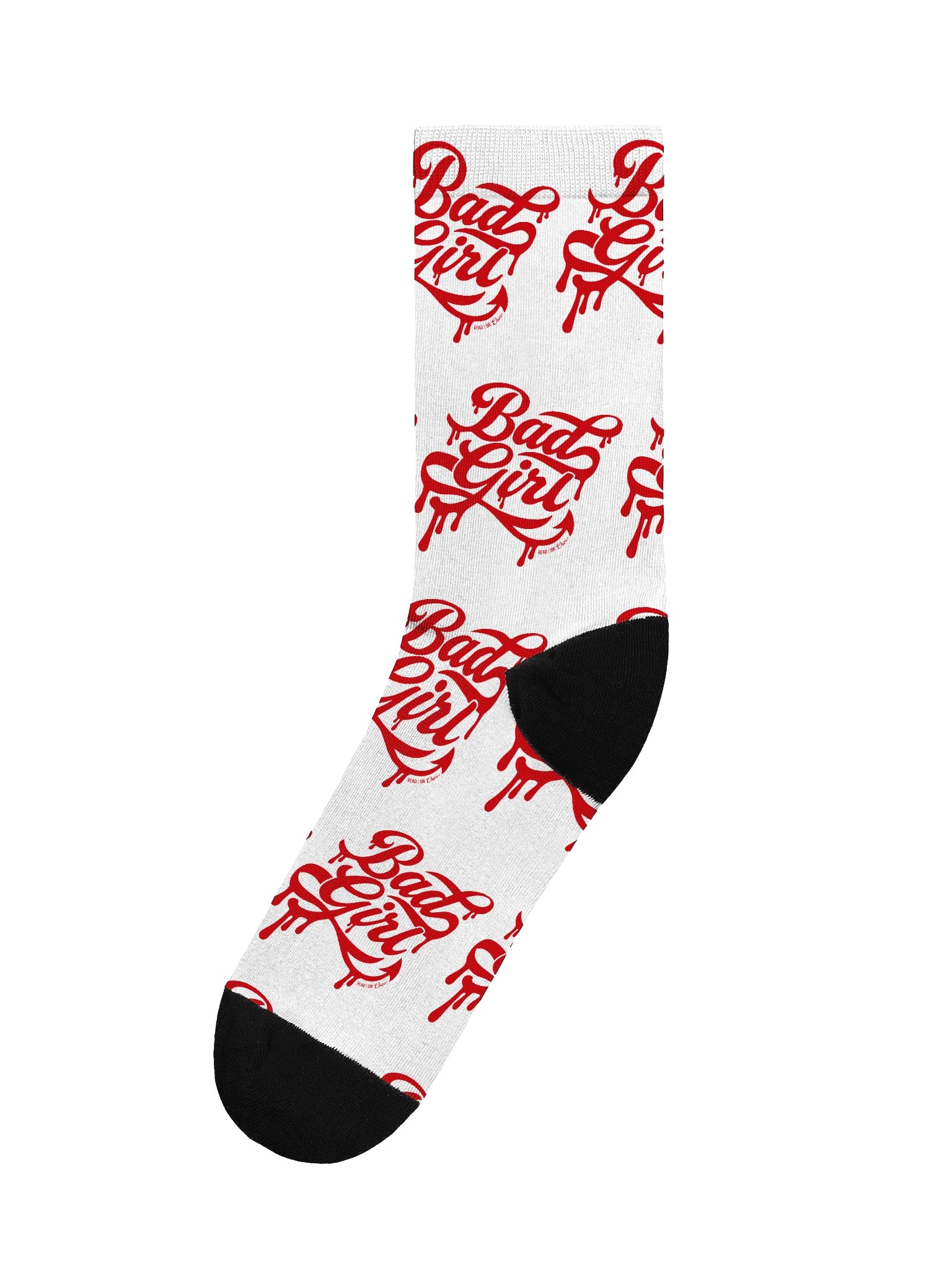 Bad Girl White Socks (Red Text) product image (1)