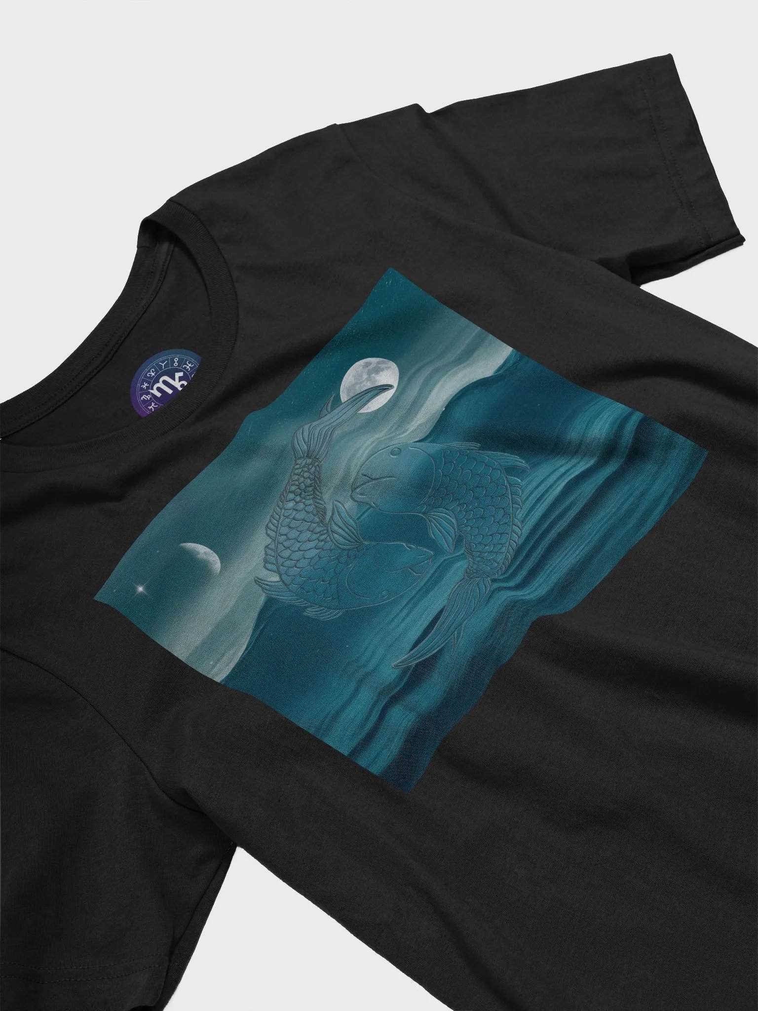 Unisex Pisces Zodiac T-Shirt - Moonlit Fish Design, Astrology Gift product image (5)