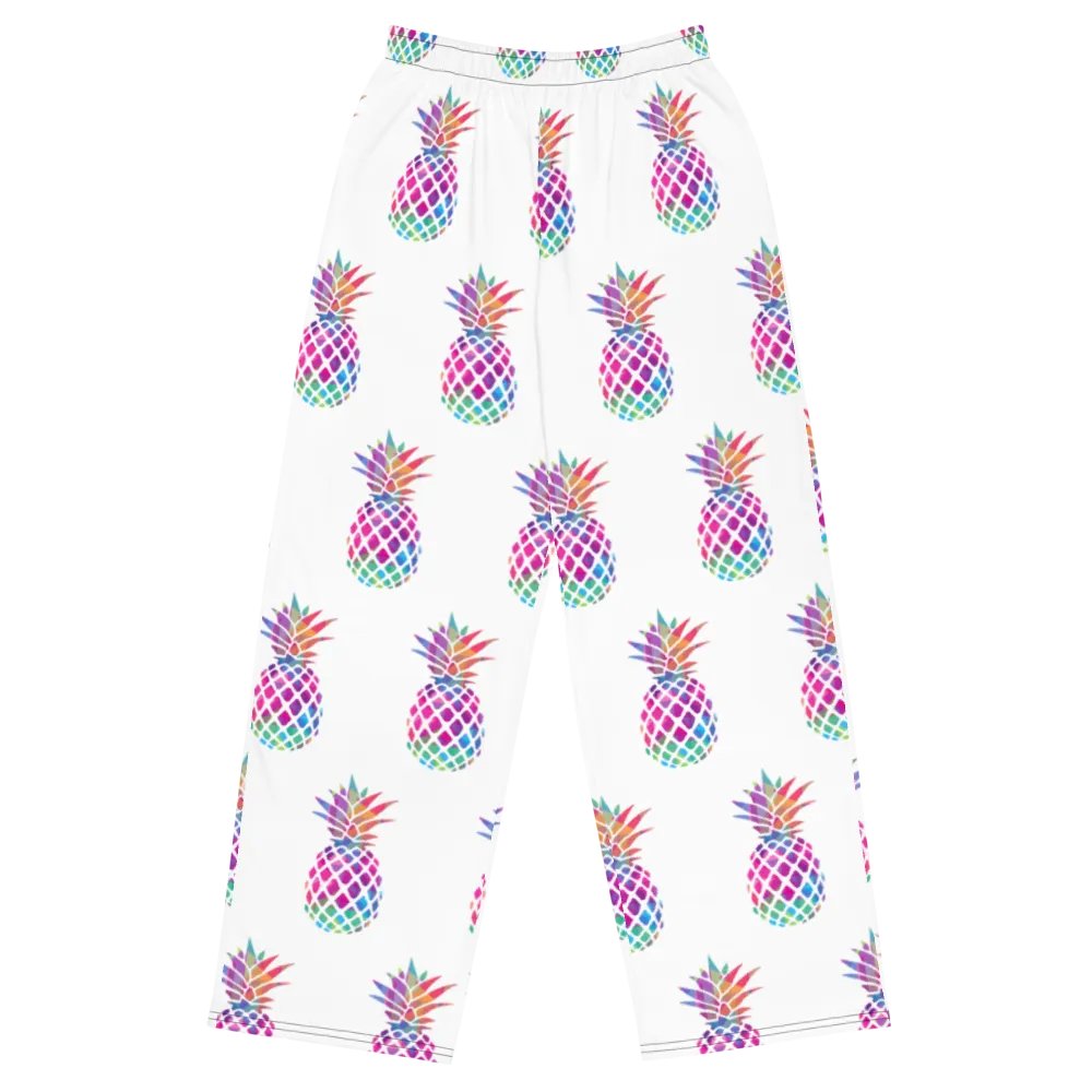 Chromatic Chaotic Pineapple Unisex Wide-Leg Pants product image (2)