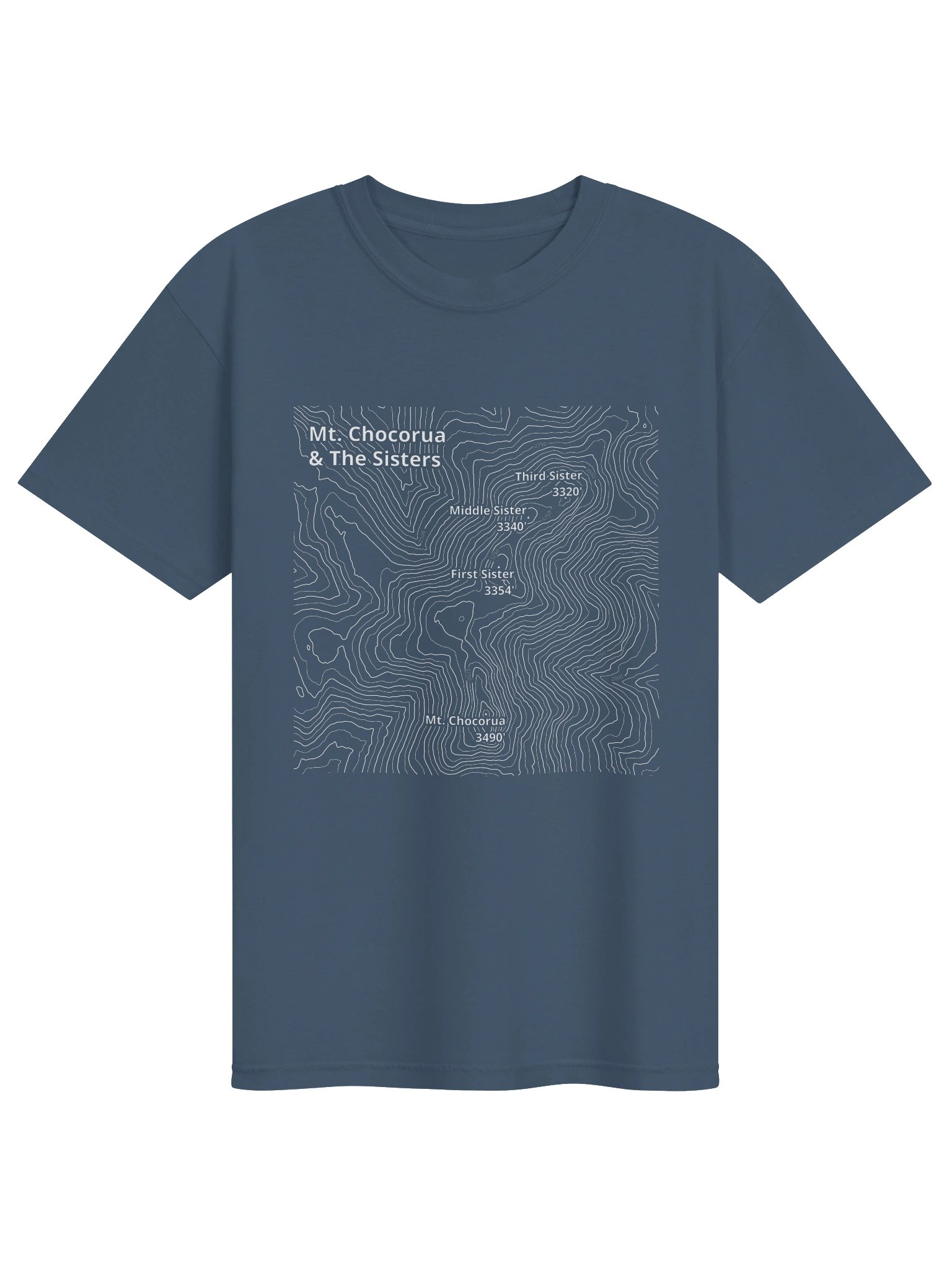 Topographic Mount Chocorua + The Sisters, Unisex Short Sleeve Tee product image (1)