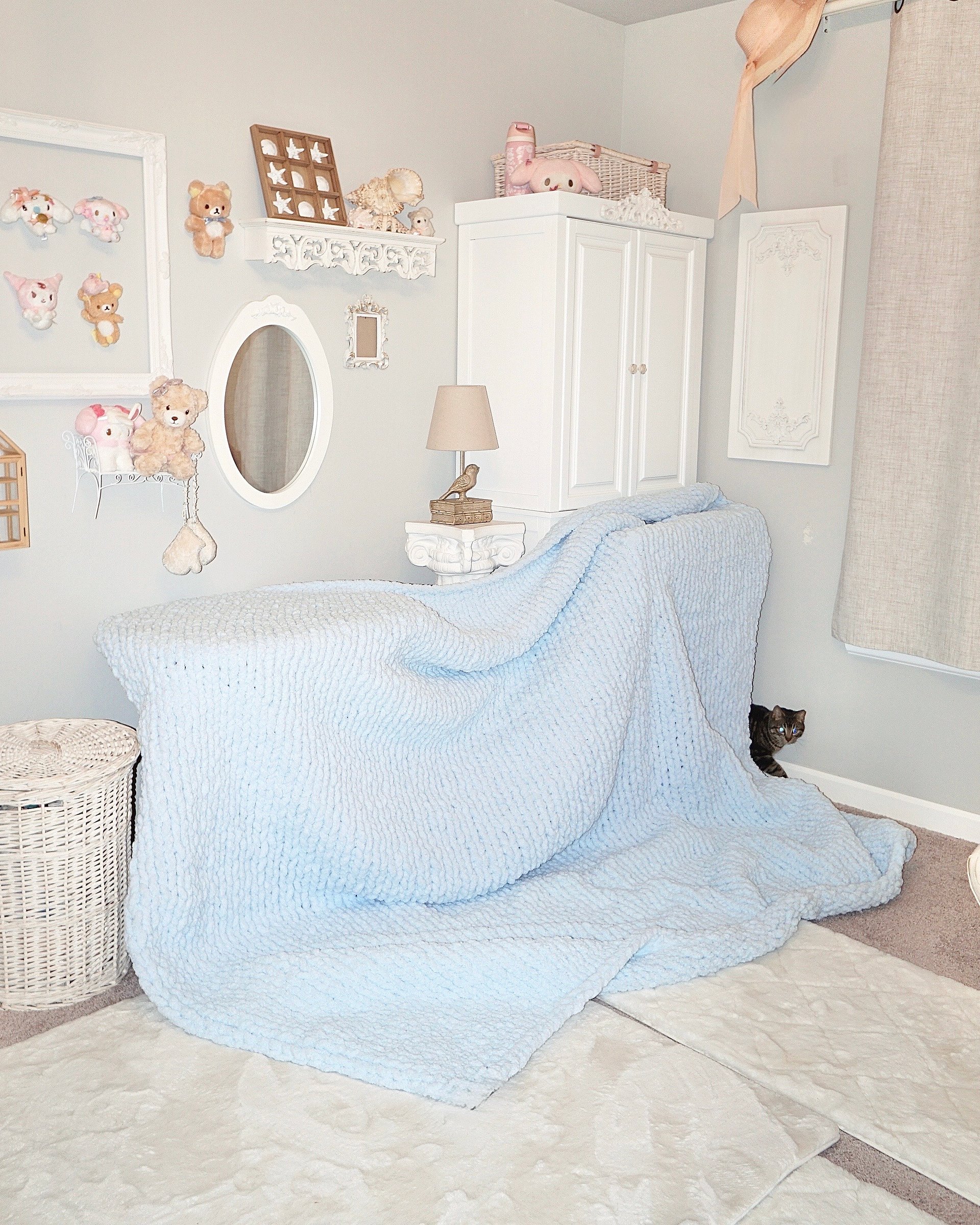 baby blue crochet XL blanket ☆ (8ft x 7ft) product image (1)