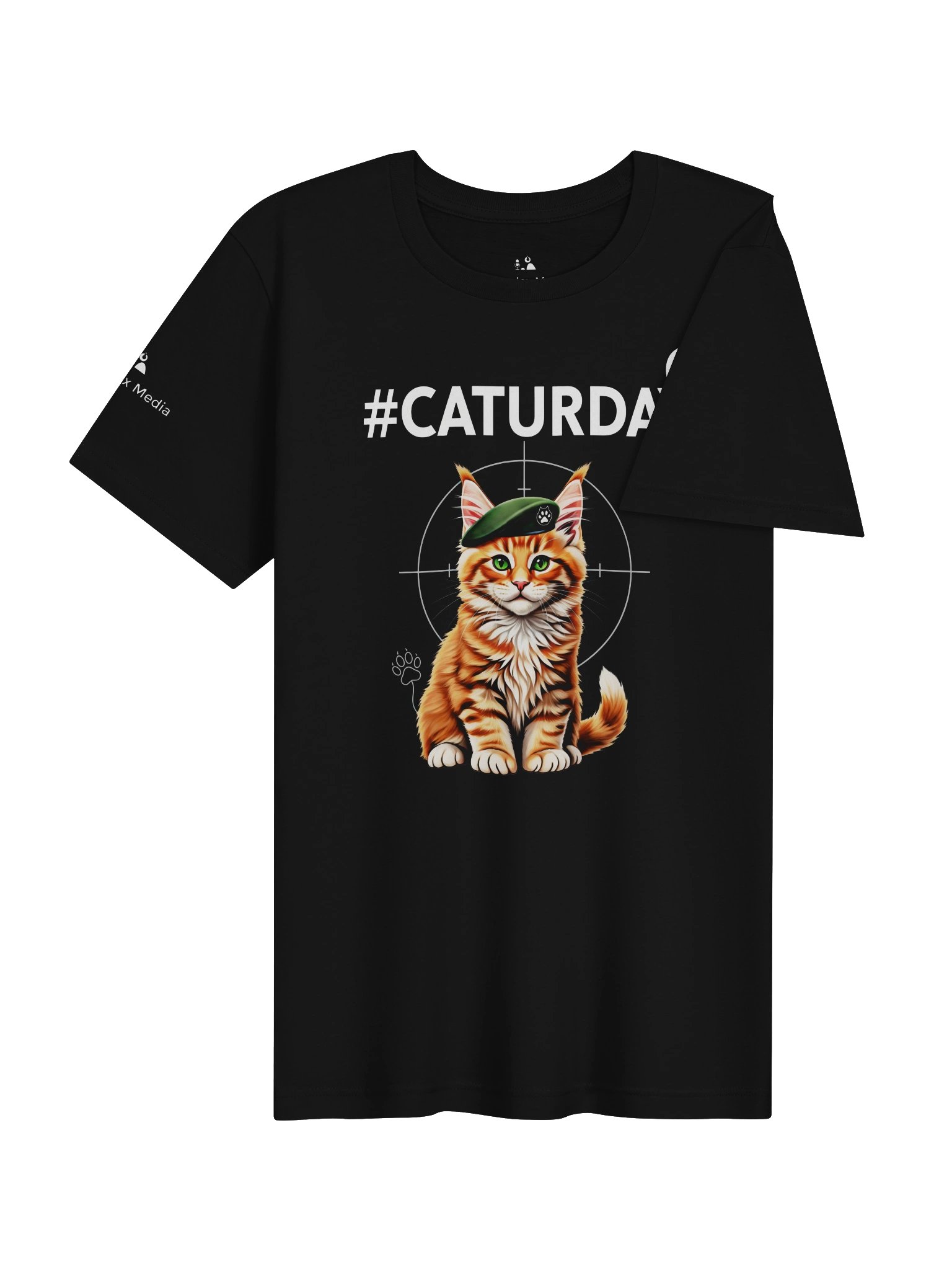 Operation #Caturday Green Beret Orange Cat Tee - Available Only In Black product image (4)