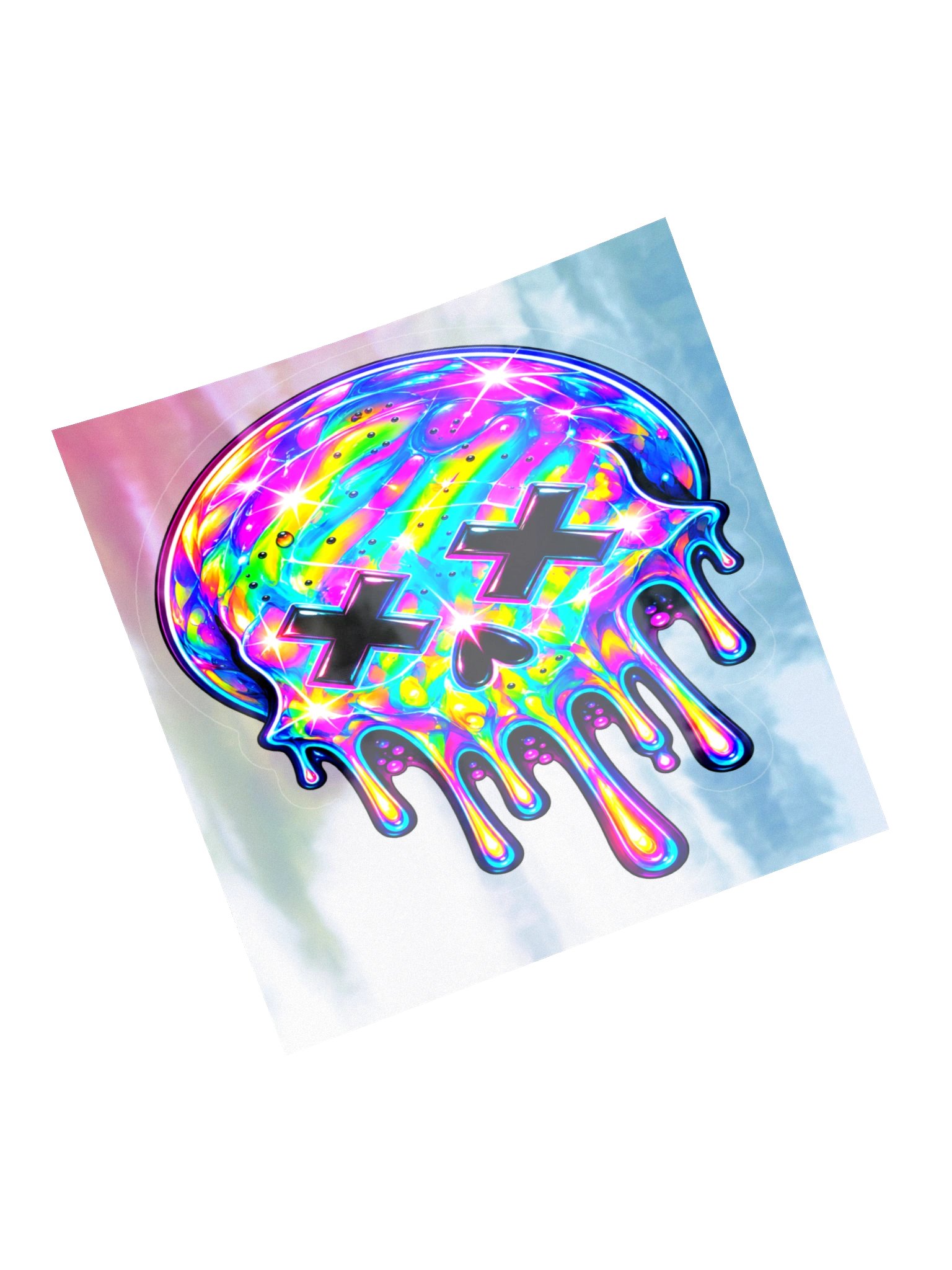 Neon Melt Skull Sticker – FM.01 - Fun Mode Collection product image (5)